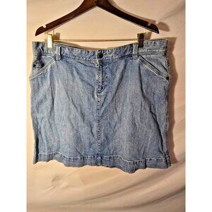 Woolrich Womens Denim Jean Skirt Stretch Size 16 XL Knee Length